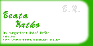 beata matko business card