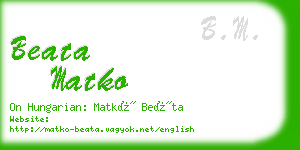 beata matko business card